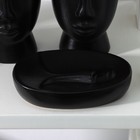 Набор аксессуаров для ванной комнаты SAVANNA «Вуду», 3 предмета (мыльница, дозатор для мыла, стакан), цвет чёрный - фото 8673103