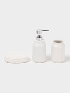 Аксессуары для ванной SAVANNA «Глянец», 3 предмета, мыльница, дозатор для мыла, стакан, белые - Фото 2