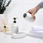 Набор аксессуаров для ванной комнаты SAVANNA «Глянец», 3 предмета (мыльница, дозатор для мыла, стакан), цвет белый - фото 8673114