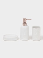 Набор аксессуаров для ванной комнаты SAVANNA «Бэкки», 3 предмета (мыльница, дозатор для мыла 400 мл, стакан), керамика, цвет белый - Фото 2