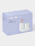 Набор аксессуаров для ванной комнаты SAVANNA «Бэкки», 3 предмета (мыльница, дозатор для мыла 400 мл, стакан), керамика, цвет белый - Фото 7