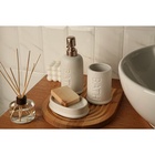 Набор аксессуаров для ванной комнаты SAVANNA «Бэкки», 3 предмета (мыльница, дозатор для мыла 400 мл, стакан), керамика, цвет белый - Фото 10