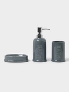Аксессуары для ванной SAVANNA «Бэкки», 3 предмета, мыльница, дозатор для мыла 400 мл, стакан, серо-голубые - Фото 1