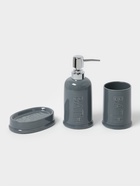Аксессуары для ванной SAVANNA «Бэкки», 3 предмета, мыльница, дозатор для мыла 400 мл, стакан, серо-голубые - Фото 4
