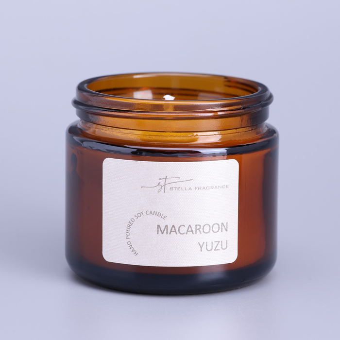 Свеча ароматическая в банке "MACAROON YUZU", соевый воск, 50 г, печенье и юзу - фото 1907255400