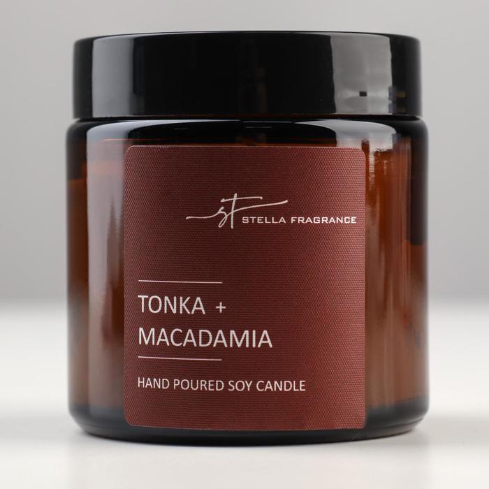 Свеча ароматическая в банке "TONKA MACADAMIA", соевый воск, 90 г, тонка и макадамия
