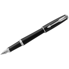 Ручка перьевая Parker Urban Core F309 Muted Black CT F, корпус из нержавеющей стали, синие чернила