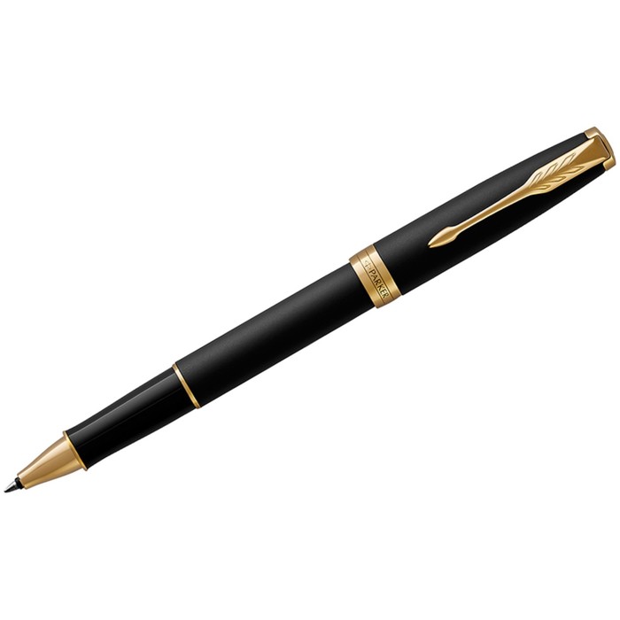 Ручка-роллер Parker Sonnet Core T528 Matte Black GT F 0.5 мм, корпус из латуни, чёрные чернила (1931518) - Фото 1