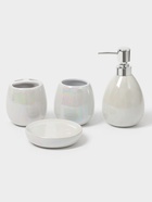 Аксессуары для ванной Pearl, 4 предмета: мыльница, дозатор для мыла 400 мл, 2 стакана - Фото 1