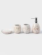 Аксессуары для ванной Pearl, 4 предмета, мыльница, дозатор для мыла 360 мл, 2 стакана, белые - Фото 3