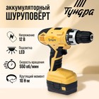 Шуруповерт ТУНДРА, патрон БЗ до 10 мм, подсветка, Ni-Cd=800 mAh=12V, 550 об/мин, 10 Н*м - Фото 1