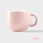 Чайная пара керамическая с ложкой «Зефирка», 2 предмета: чашка 250 мл, блюдце d=13 см, цвет розовый - Фото 3