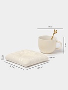 Чайная пара «Зефирка», 3 предмета: чашка 250 мл, блюдце d=13.7 см, ложка, керамика, бежевая - Фото 2