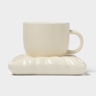 Чайная пара «Зефирка», 3 предмета: чашка 250 мл, блюдце d=13.7 см, ложка, керамика, бежевая - Фото 4