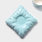 Чайная пара «Зефирка», 3 предмета: чашка 250 мл, блюдце d=13.7 см, ложка, керамика, голубая - Фото 8