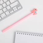 Ручка фигурная пластиковая «Лама» , цвет розовый, черная гелевая паста - Фото 1