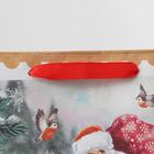 Пакет крафтовый вертикальный «Дедушка мороз и зверята», L 31 × 40 × 11.5 см - фото 8765958