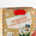 Пакет подарочный новогодний крафтовый вертикальный «Подарок от Деда мороза», S 12 х 15 х 5.5 см - Фото 4