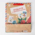 Пакет подарочный новогодний крафтовый «Подарок от Деда мороза», M 26×30×9 см 6436270