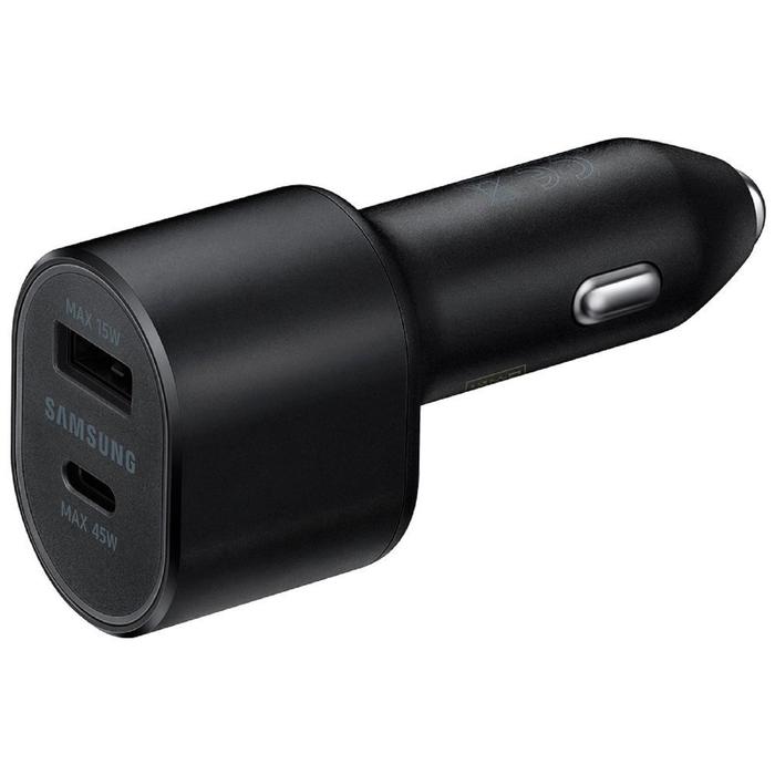 Автомобильное зарядное устройство Samsung EP-L5300XBEGRU, 1xUSB+USB-C, кабель Type-C, черное - Фото 1