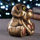 Копилка "Мишка с сердцем" золото, 13,5х15х13,5см - Фото 4
