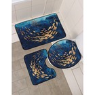 Набор ковриков для ванной и туалета Доляна «Рыбки», 3 шт: 50×80, 50×40, 40×43 см - Фото 2