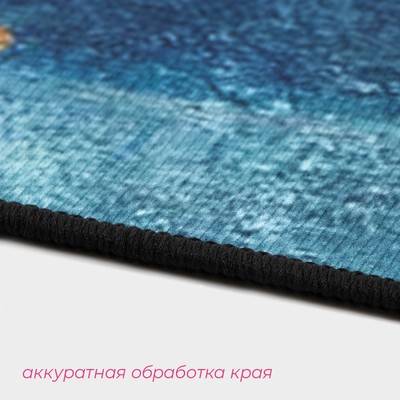 Коврики для ванной и туалета Доляна «Рыбки», 3 шт., 50×80 см, 50×40 см, 40×43 см