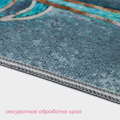 Коврики для ванной и туалета Доляна «Тропический», 3 шт., 50×80 см, 50×40 см, 40×43 см