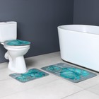 Коврики для ванной и туалета Доляна «Тропический», 3 шт: 50×80 см, 50×40 см, 40×43 см - Фото 2