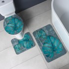 Коврики для ванной и туалета Доляна «Тропический», 3 шт: 50×80 см, 50×40 см, 40×43 см - Фото 8