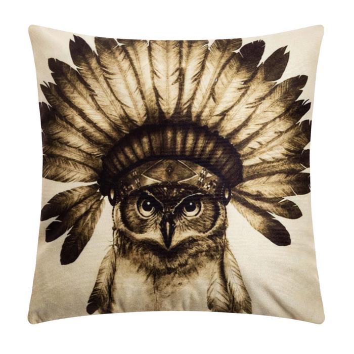 Наволочка декоративная Этель «Сова» 40×40 см, велюр - Фото 1