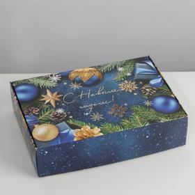 Коробка складная «Новогодние игрушки», 21 × 15 × 5 см