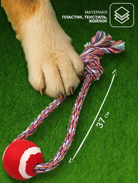 Игрушка канатная «Вираж», с мячом, до 135 г, до 37 см, цвет МИКС