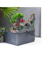 Фонтан настольный с подсветкой и аквариумом «Пагода на вершине», от сети, 32×21×30 см 6033123