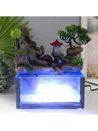 Фонтан настольный с подсветкой и аквариумом «Пагода на вершине», от сети, 32×21×30 см 6033123