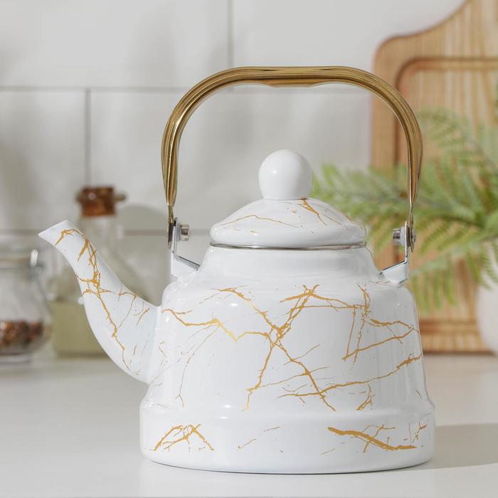 Чайник эмалированный «Элемент», 1,7 л, индукция, цвет белый - Фото 1