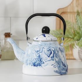 Чайник эмалированный «Элемент», 1,7 л, индукция, цвет бело-голубой