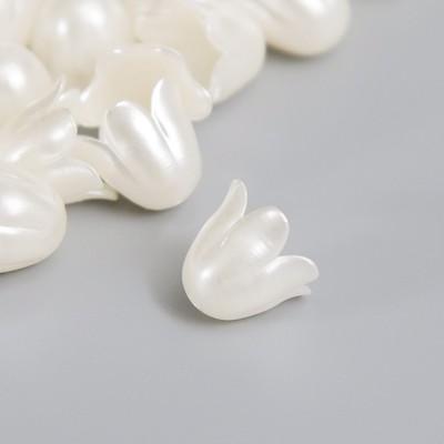 Бусины для творчества пластик «Колокольчик жемчужный» набор 40 шт. 1×0.9×0.9 см