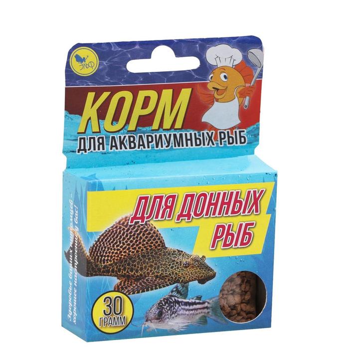Корм повседневный для донных рыб «Аквакулинар», 30 г - Фото 1