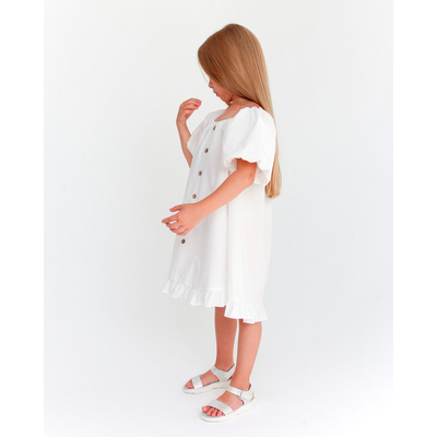 Платье для девочки KAFTAN: Cute, белое, размер 32 (110-116 см)