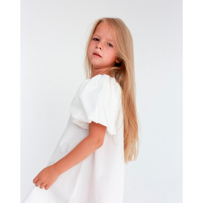Платье для девочки KAFTAN: Cute, белое, размер 32 (110-116 см)