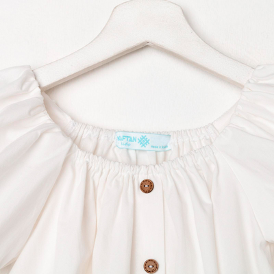 Платье для девочки KAFTAN: Cute, белое, размер 32 (110-116 см)
