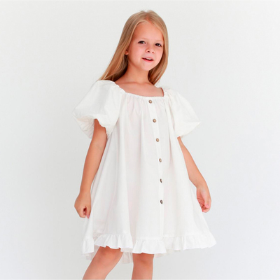 Платье детское KAFTAN Cute, размер 34 (122-128 см), белое