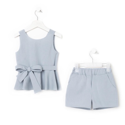 Комплект для девочки (майка и шорты) KAFTAN, размер 36 (134-140 см), голубой