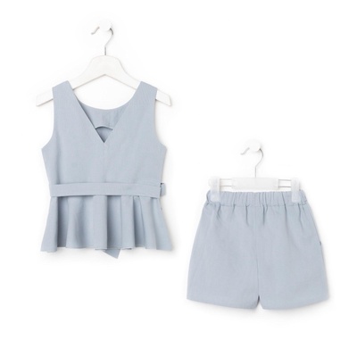 Комплект для девочки (майка и шорты) KAFTAN, размер 36 (134-140 см), голубой