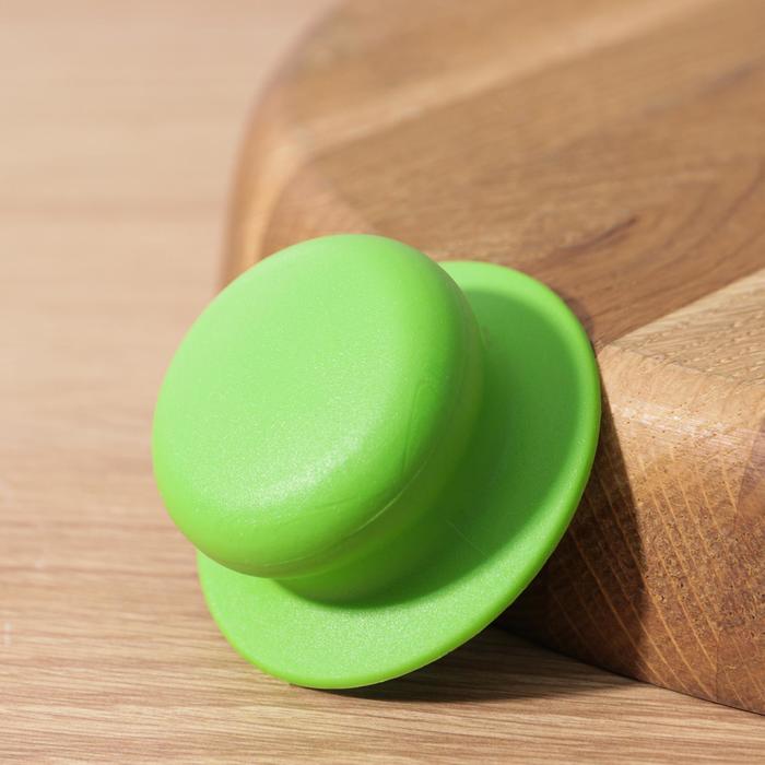 Ручка для крышки на посуду, d=6 см, с саморезом, цвет зелёный - Фото 1