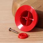 Ручка для крышки на посуда с саморезом, d=6 см, цвет красный - Фото 3