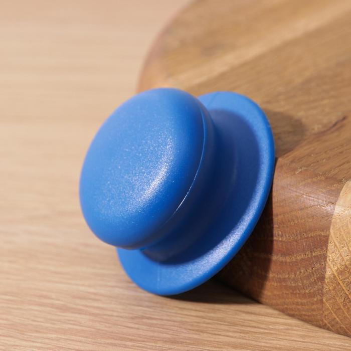 Ручка для крышки на посуда с саморезом, d=6 см, цвет синий - Фото 1