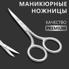 Ножницы маникюрные «Premium», загнутые, широкие, 9 см, на блистере, цвет серебристый - фото 11077971