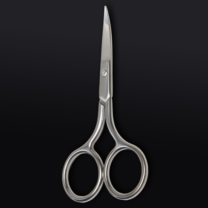 Ножницы маникюрные «Premium», загнутые, широкие, 9 см, на блистере, цвет серебристый - Фото 1